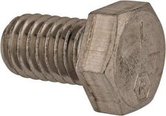 Made in USA - 3/8-16 UNC, 5/8" Length Under Head Hex Head Cap Screw - Grade 18-8 Stainless Steel, Uncoated, 9/16" Hex - Benchmark Tooling