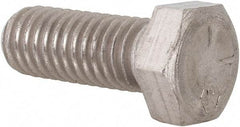 Made in USA - 3/8-16 UNC, 1" Length Under Head Hex Head Cap Screw - Grade 18-8 Stainless Steel, Uncoated, 9/16" Hex - Benchmark Tooling