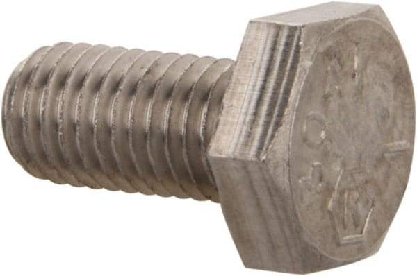 Made in USA - 1/4-28 UNF, 1/2" Length Under Head Hex Head Cap Screw - Grade 18-8 Stainless Steel, Uncoated, 7/16" Hex - Benchmark Tooling