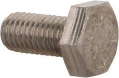 Made in USA - 1/4-28 UNF, 1/2" Length Under Head Hex Head Cap Screw - Grade 18-8 Stainless Steel, Uncoated, 7/16" Hex - Benchmark Tooling