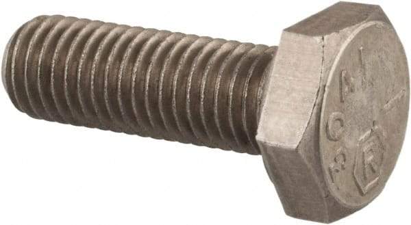Made in USA - 1/4-28 UNF, 3/4" Length Under Head Hex Head Cap Screw - Grade 18-8 Stainless Steel, Uncoated, 7/16" Hex - Benchmark Tooling