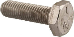 Made in USA - 1/4-28 UNF, 7/8" Length Under Head Hex Head Cap Screw - Grade 18-8 Stainless Steel, Uncoated, 7/16" Hex - Benchmark Tooling