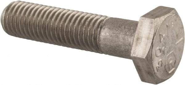 Made in USA - 1/4-28 UNF, 1-1/8" Length Under Head Hex Head Cap Screw - Grade 18-8 Stainless Steel, Uncoated, 7/16" Hex - Benchmark Tooling