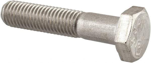 Made in USA - 1/4-28 UNF, 1-1/4" Length Under Head Hex Head Cap Screw - Grade 18-8 Stainless Steel, Uncoated, 7/16" Hex - Benchmark Tooling