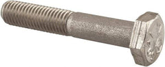 Made in USA - 1/4-28 UNF, 1-1/2" Length Under Head Hex Head Cap Screw - Grade 18-8 Stainless Steel, Uncoated, 7/16" Hex - Benchmark Tooling