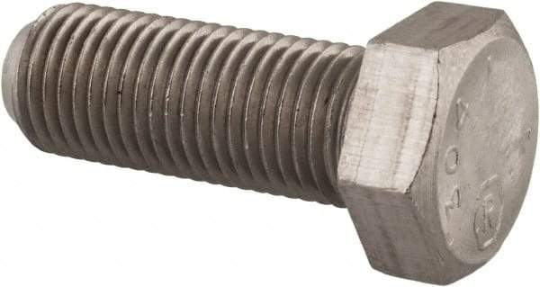Made in USA - 3/8-24 UNF, 1" Length Under Head Hex Head Cap Screw - Grade 18-8 Stainless Steel, Uncoated, 9/16" Hex - Benchmark Tooling