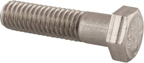 Made in USA - 3/8-24 UNF, 1-1/2" Length Under Head Hex Head Cap Screw - Grade 18-8 Stainless Steel, Uncoated, 9/16" Hex - Benchmark Tooling