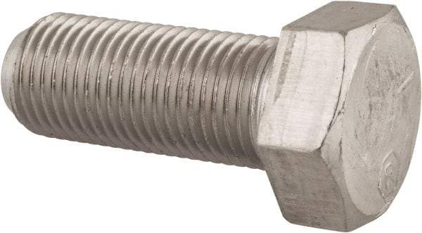 Made in USA - 1/2-20 UNF, 1-1/4" Length Under Head Hex Head Cap Screw - Grade 18-8 Stainless Steel, Uncoated, 3/4" Hex - Benchmark Tooling