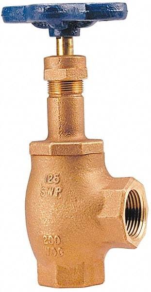 NIBCO - 1" Pipe, Class 125, Threaded Bronze Renewable Angle Gate Valve - 200 WOG, 125 WSP, Screw-In Bonnet - Benchmark Tooling
