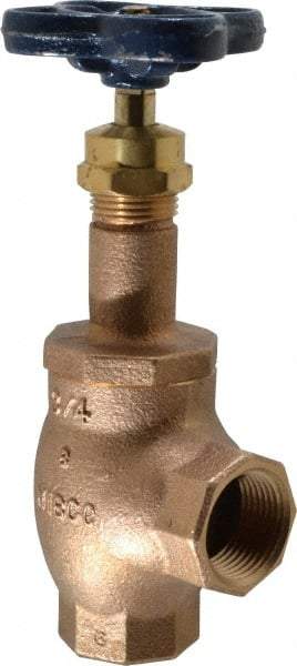NIBCO - 3/4" Pipe, Class 125, Threaded Bronze Renewable Angle Gate Valve - 200 WOG, 125 WSP, Screw-In Bonnet - Benchmark Tooling