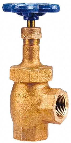 NIBCO - 2-1/2" Pipe, Class 150, Threaded Bronze Renewable Angle Gate Valve - 300 WOG, 150 WSP, Union Bonnet - Benchmark Tooling