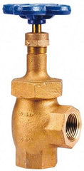 NIBCO - 1" Pipe, Class 150, Threaded Bronze Renewable Angle Gate Valve - 300 WOG, 150 WSP, Union Bonnet - Benchmark Tooling