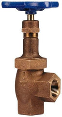 NIBCO - 3/8" Pipe, Class 300, Threaded Bronze Renewable Angle Gate Valve - 600 WOG, 300 WSP, Union Bonnet - Benchmark Tooling