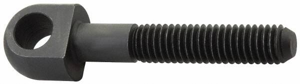 Jergens - 3/8-16, 1-3/8" Thread Length, 3/8" Hole Diam, 3/8" Hole Diam, Steel, Swing Bolt - Black Oxide Finish, Grade 4140, 1/2" Head Thickness, 2-1/2" Hole Center to End - Benchmark Tooling