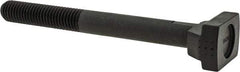 Jergens - 1/2-13, 2" Thread Length, 1/2" Slot Width, Black Oxide, Steel T Slot Bolt - 5" Length Under Head, Grade 4140, 8, 7/8" Head Width x 5/16" Head Height - Benchmark Tooling