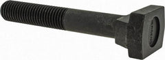 Jergens - 3/4-10, 1-1/2" Thread Length, 3/4" Slot Width, Black Oxide, Steel T Slot Bolt - 5" Length Under Head, Grade 4140, 8, 1-5/16" Head Width x 7/16" Head Height - Benchmark Tooling