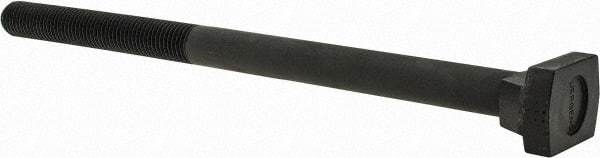 Jergens - 3/4-10, 3" Thread Length, 3/4" Slot Width, Black Oxide, Steel T Slot Bolt - 12" Length Under Head, Grade 4140, 8, 1-5/16" Head Width x 7/16" Head Height - Benchmark Tooling