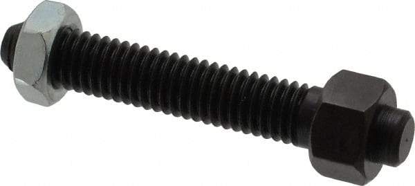 Jergens - 3/8-16 Thread, 9/16" Size, 2-1/2" Long, Black Oxide Coated, Low Carbon Steel Clamp Rest - 1-13/16" Thread Length, 11/32" Pin Diam x 5/32" Pin Height, 11/32" Nut Height - Benchmark Tooling