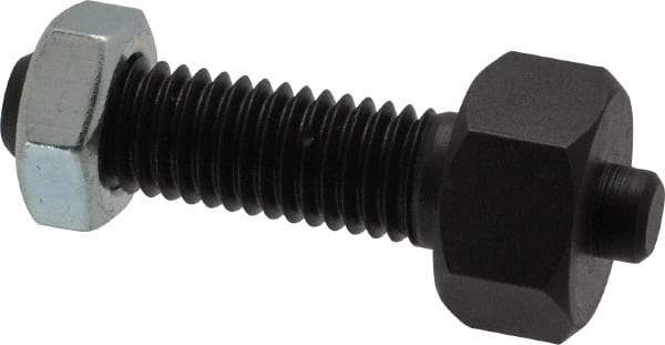 Jergens - 1/2-13 Thread, 7/8" Size, 2-3/8" Long, Black Oxide Coated, Low Carbon Steel Clamp Rest - 1-1/2" Thread Length, 11/32" Pin Diam x 3/16" Pin Height, 1/2" Nut Height - Benchmark Tooling