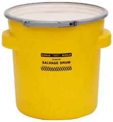 Eagle - 20 Gallon Capacity, Metal Lever Lock, Yellow Salvage Drum - 5 Gallon Container, 165 Lb. Capacity, Polyethylene, UN 1H2/X75/S Listing - Benchmark Tooling