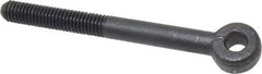 Jergens - 3/8-16, External Male Thread, Alloy Steel, Eye Hole Head, Rod End - Black Oxide Finish, 3/8" Shank Diam, 4" Hole Center to End, Grade 4142, 3.52" Thread Length - Benchmark Tooling