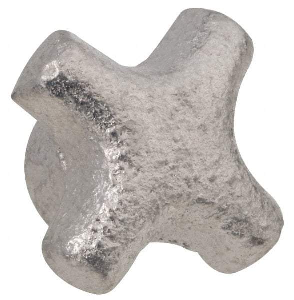 Jergens - 1-1/2" Head Diam, 4 Point Spoked Knob - 5/16-18 Hole, Cast Iron - Benchmark Tooling