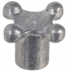 Jergens - 3" Head Diam, 4 Point Lobed Knob - 5/8" Hole, Aluminum - Benchmark Tooling