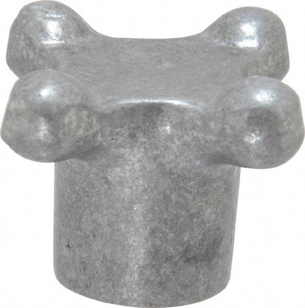 Jergens - 1-1/2" Head Diam, 4 Point Lobed Knob - 3/8-16 Hole, Aluminum - Benchmark Tooling