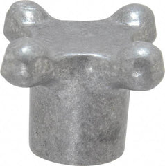 Jergens - 1-1/2" Head Diam, 4 Point Lobed Knob - 3/8-16 Hole, Aluminum - Benchmark Tooling