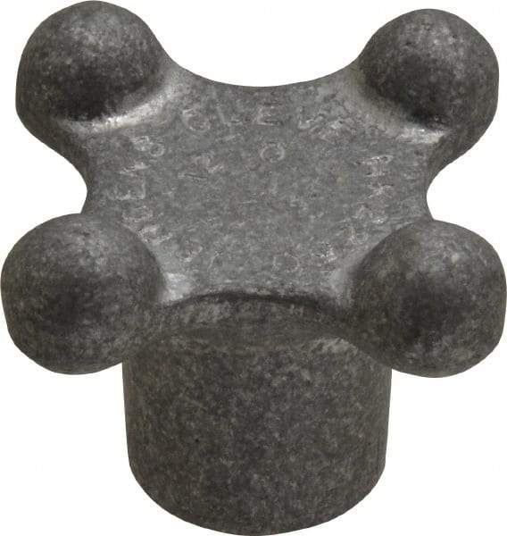 Jergens - 2-1/8" Head Diam, 4 Point Lobed Knob - 1/2-13 Hole, Aluminum - Benchmark Tooling