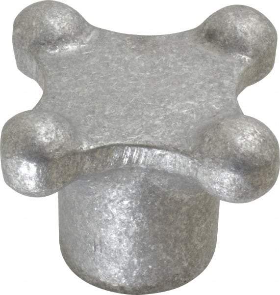 Jergens - 3" Head Diam, 4 Point Lobed Knob - 3/4-10 Hole, Aluminum - Benchmark Tooling