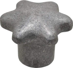 Jergens - 2" Head Diam, 6 Point Lobed (Palm-Grip) Knob - 3/8-16 Hole, Aluminum - Benchmark Tooling