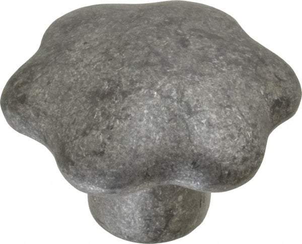 Jergens - 2-3/4" Head Diam, 6 Point Lobed (Palm-Grip) Knob - 1/2-13 Hole, Aluminum - Benchmark Tooling