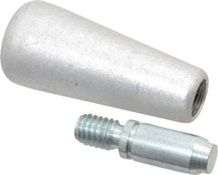 Jergens - 7/8 Inch Handle Diameter, 5/16-18 Stem, Revolving Cadmium Plated Handwheel and Machine Handle - Clear, Aluminum Handle, Carbon Steel Stem, 2 Inch Handle Length, 1/2 Inch Stem Length - Benchmark Tooling