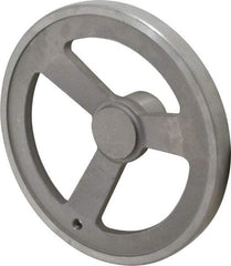Jergens - 10", 3 Spoke Offset Handwheel with Handle - 2-3/8" Hub, Aluminum Alloy, Plain Finish - Benchmark Tooling