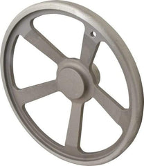 Jergens - 14", 5 Spoke Offset Handwheel with Handle - 2-3/4" Hub, Aluminum Alloy, Plain Finish - Benchmark Tooling