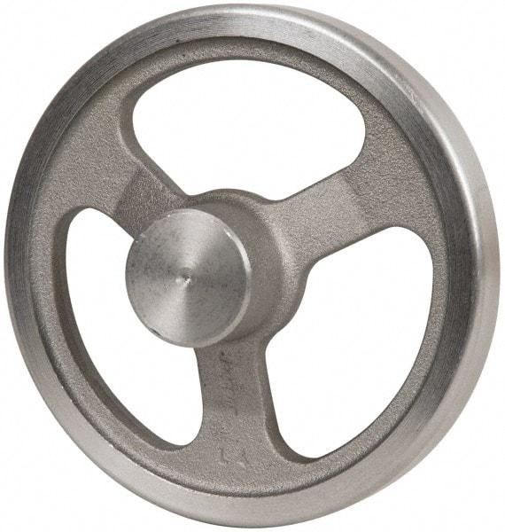 Jergens - 6", 3 Spoke Offset Handwheel - 1-1/2" Hub, Aluminum Alloy, Plain Finish - Benchmark Tooling