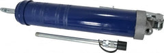 Lincoln - 4,500 Max psi, Rigid Pistol Grease Gun - 14-1 & 2 oz (Cartridge) & 16 oz (Bulk) Capacity, 1/8 Thread Outlet, 39 Strokes per oz, Bulk & Cartridge Fill, Includes 6" Straight Pipe & Coupler - Benchmark Tooling