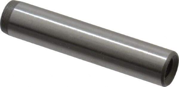 Jergens - 1/4" Diam x 1-1/4" Pin Length C-1215 Alloy Steel Pull Out Dowel Pin - C 47-58 & C 60-64 (Surface) Hardness, 1 Beveled & 1 Threaded End - Benchmark Tooling