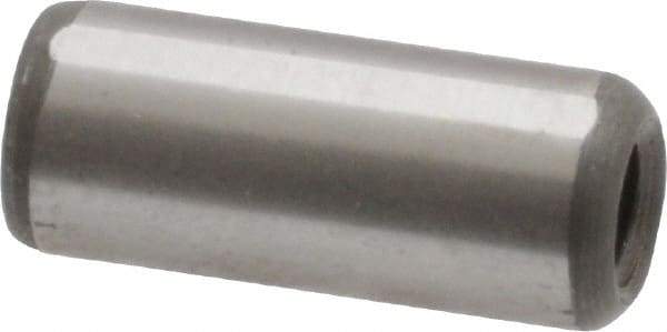 Jergens - 5/16" Diam x 3/4" Pin Length C-1215 Alloy Steel Pull Out Dowel Pin - C 47-58 & C 60-64 (Surface) Hardness, 1 Beveled & 1 Threaded End - Benchmark Tooling