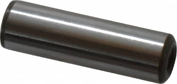 Jergens - 3/8" Diam x 1-1/4" Pin Length C-1215 Alloy Steel Pull Out Dowel Pin - C 47-58 & C 60-64 (Surface) Hardness, 1 Beveled & 1 Threaded End - Benchmark Tooling