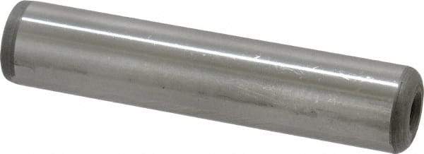 Jergens - 5/8" Diam x 3" Pin Length C-1215 Alloy Steel Pull Out Dowel Pin - C 47-58 & C 60-64 (Surface) Hardness, 1 Beveled & 1 Threaded End - Benchmark Tooling