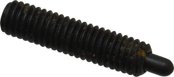 Jergens - 10-32, 3/4" Thread Length, 1/8" Plunger Projection, Steel Threaded Spring Plunger - 0.093" Max Plunger Diam, 3/4" Plunger Length, 2.9 Lb Init End Force, 11.1 Lb Final End Force, 3/32" Hex - Benchmark Tooling