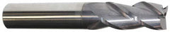 Accupro - 11/16", 1" LOC, 3/4" Shank Diam, 3" OAL, 3 Flute, Solid Carbide Square End Mill - Single End, AlTiN Finish, Spiral Flute, 40° Helix, Centercutting, Right Hand Cut, Right Hand Flute - Benchmark Tooling