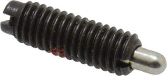 Jergens - 10-32, 9/16" Thread Length, 1/8" Plunger Projection, Steel Threaded Spring Plunger - 0.093" Max Plunger Diam, 9/16" Plunger Length, 0.3 Lb Init End Force, 3 Lb Final End Force - Benchmark Tooling