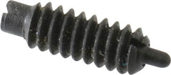 Jergens - 6-32, 3/8" Thread Length, 1/16" Plunger Projection, Steel Threaded Spring Plunger - 0.046" Max Plunger Diam, 3/8" Plunger Length, 0.5 Lb Init End Force, 3.5 Lb Final End Force - Benchmark Tooling