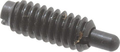 Jergens - 1/4-20, 5/8" Thread Length, 3/16" Plunger Projection, Steel Threaded Spring Plunger - Benchmark Tooling