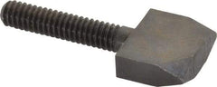 Jergens - 1/4-20 Thread, 1-1/4" Length Under Head, Steel Quarter Turn Screw - Grade C-1018, 3/4" Wide x 5/8" High x 1/4" Thick Head, Black Oxide, UNC Thread - Benchmark Tooling