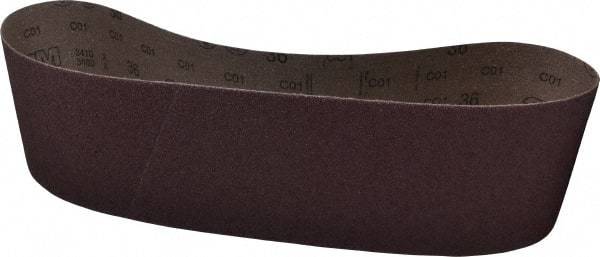 3M - 6" Wide x 48" OAL, 36 Grit, Aluminum Oxide Abrasive Belt - Aluminum Oxide, Very Coarse, Coated, X Weighted Cloth Backing, Series 341D - Benchmark Tooling