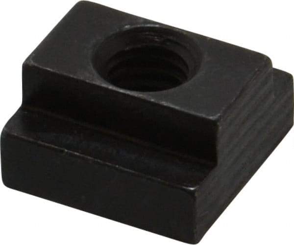 Jergens - 3/8-16 Blind Tapped T Slot Nut - 1/2" Slot Width, 7/8 x 9/32" Base Width x Height, 7/8 x 1/2" OAL x Height - Benchmark Tooling